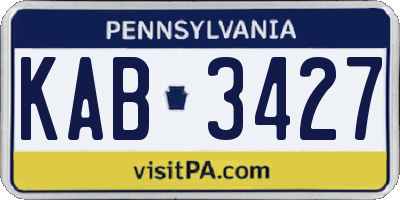 PA license plate KAB3427