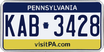 PA license plate KAB3428