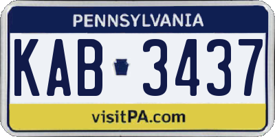 PA license plate KAB3437