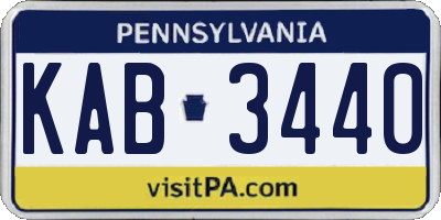 PA license plate KAB3440