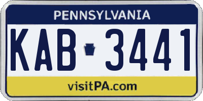 PA license plate KAB3441