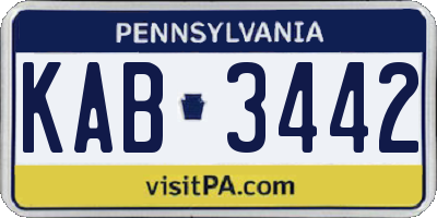 PA license plate KAB3442