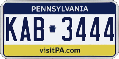 PA license plate KAB3444