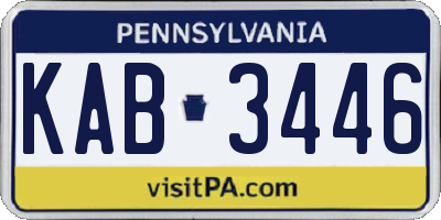 PA license plate KAB3446