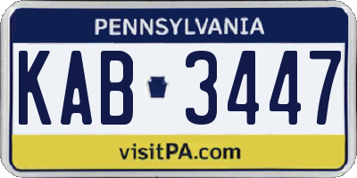PA license plate KAB3447