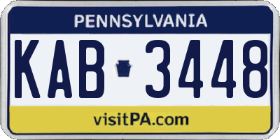 PA license plate KAB3448
