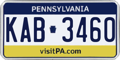 PA license plate KAB3460
