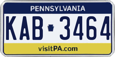 PA license plate KAB3464