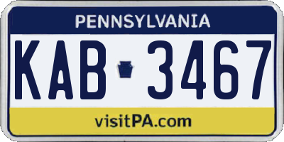 PA license plate KAB3467