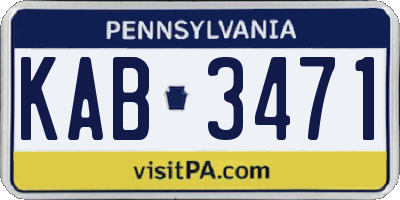 PA license plate KAB3471