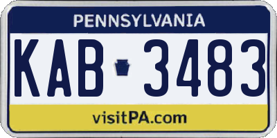 PA license plate KAB3483