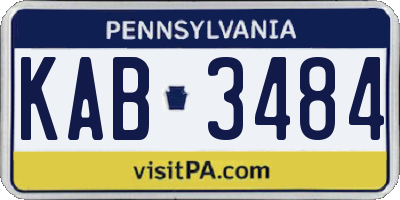 PA license plate KAB3484