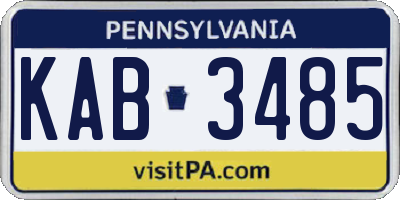 PA license plate KAB3485