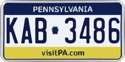 PA license plate KAB3486