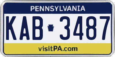 PA license plate KAB3487