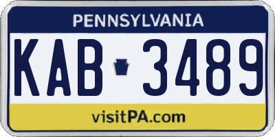 PA license plate KAB3489