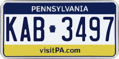 PA license plate KAB3497