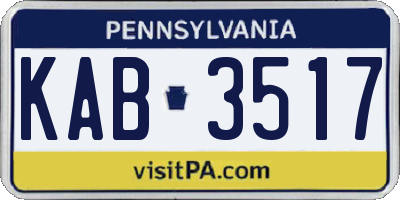 PA license plate KAB3517