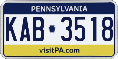 PA license plate KAB3518