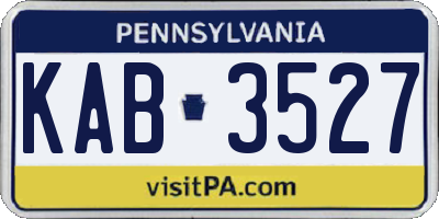 PA license plate KAB3527