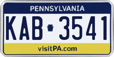 PA license plate KAB3541