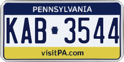 PA license plate KAB3544