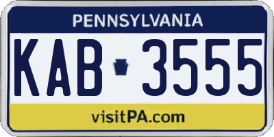 PA license plate KAB3555