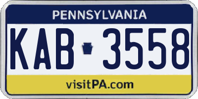 PA license plate KAB3558