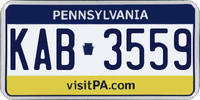 PA license plate KAB3559