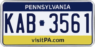 PA license plate KAB3561