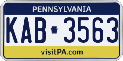 PA license plate KAB3563