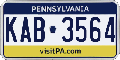 PA license plate KAB3564