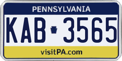 PA license plate KAB3565