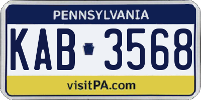 PA license plate KAB3568