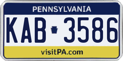 PA license plate KAB3586