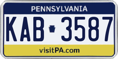 PA license plate KAB3587