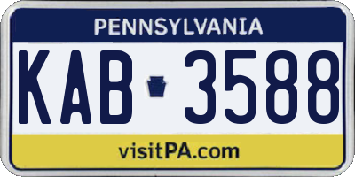 PA license plate KAB3588