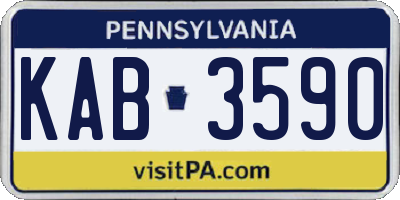 PA license plate KAB3590