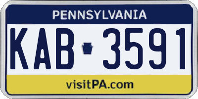 PA license plate KAB3591