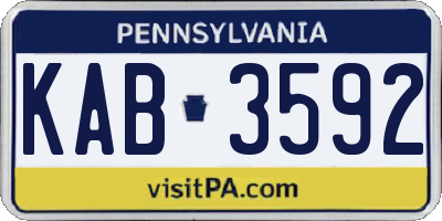 PA license plate KAB3592