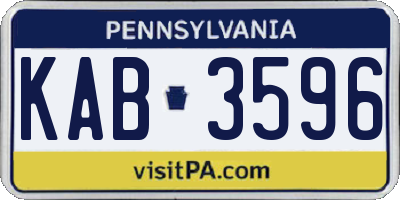 PA license plate KAB3596