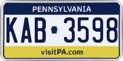 PA license plate KAB3598