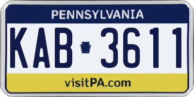 PA license plate KAB3611