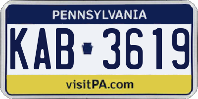 PA license plate KAB3619