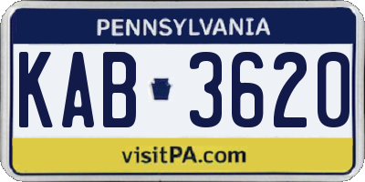 PA license plate KAB3620