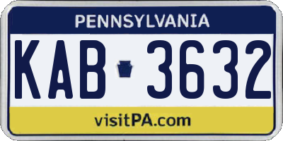 PA license plate KAB3632