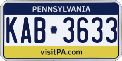PA license plate KAB3633