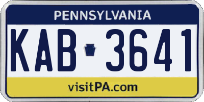 PA license plate KAB3641
