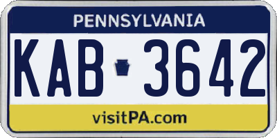 PA license plate KAB3642