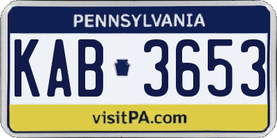 PA license plate KAB3653